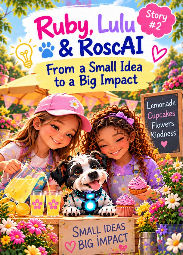 Illustrated cover of From a Small Idea to a Big Impact — Ruby, Lulu & RoscAI